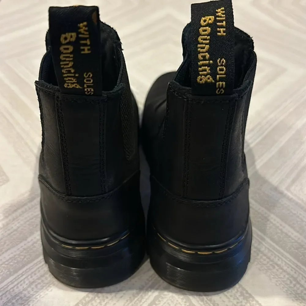Dr. Martens AirWair Black Platform Slip-On Ankle Boots Size 8W / 7M
